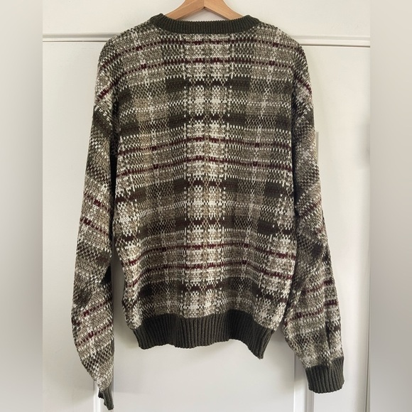 Vintage Basic Editions Green Plaid Sweater - L - Picture 3 of 3